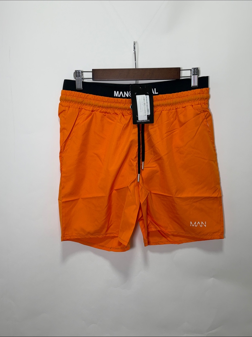 Boohoo Mens Orange MAN Swim Trunks